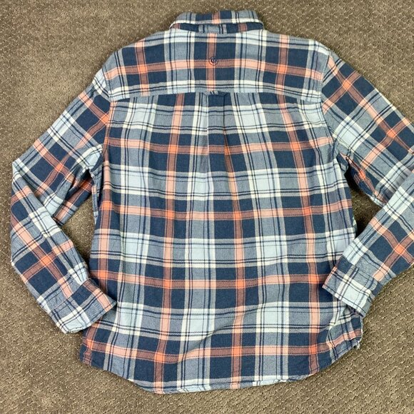 Fat Face Flannel Shirt Men's Large Plaid Check Cotton Iced Blue Pink Button Up - Picture 8 of 16